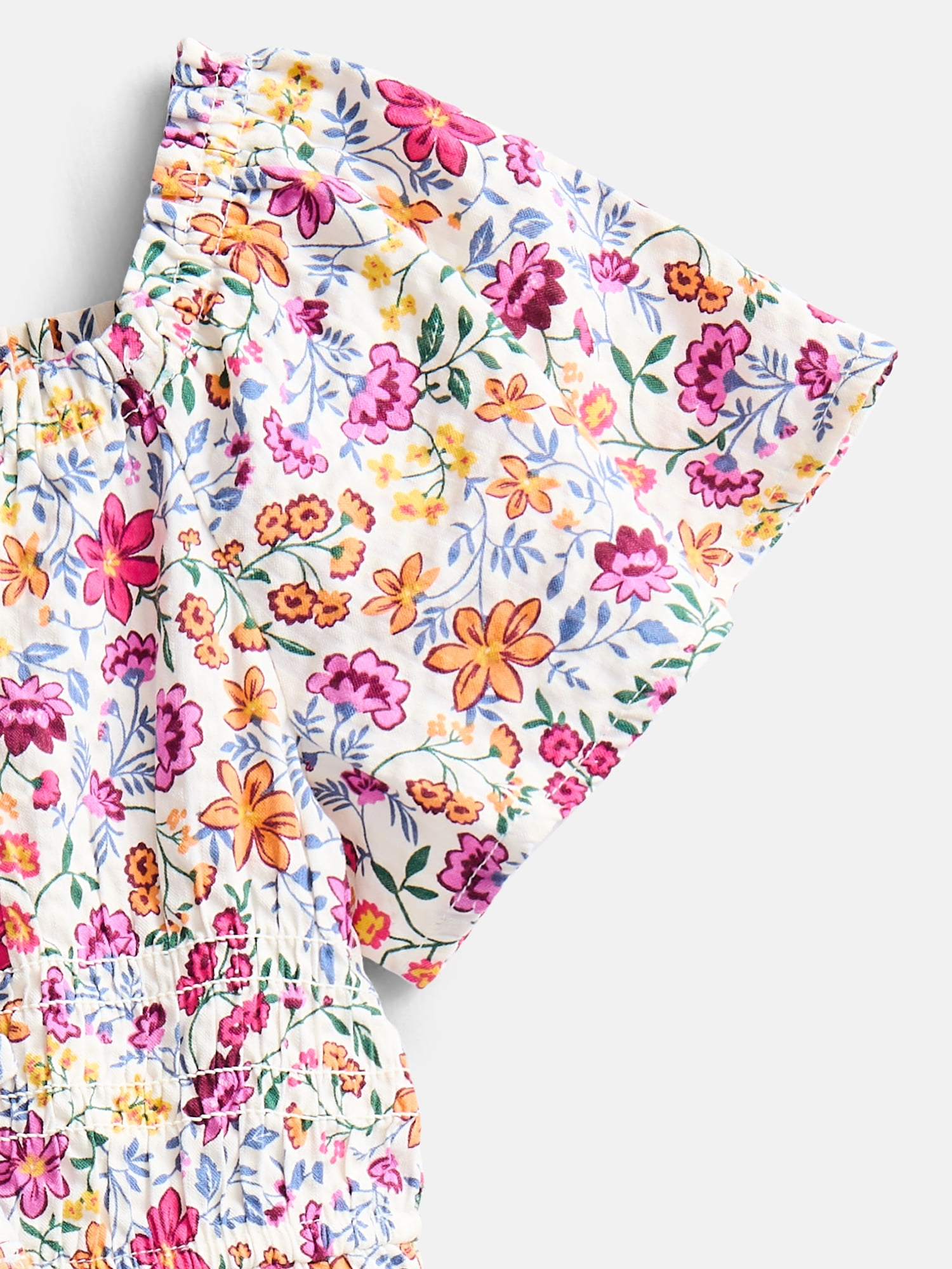 Wonder Nation Girls' Smocked Waist Print Dress, Sizes 4-18 & Plus