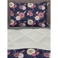 thumbnail image 3 of Dahlia Comforter & Sham Bedding Set, Vintage Blossom Peony Poppy Petals Bouquet Wedding Romantic, 3 pcs Duvet Set Microfiber Filling Quilt, 5 Sizes, Dried Rose Pale Pink, by Ambesonne, 3 of 4