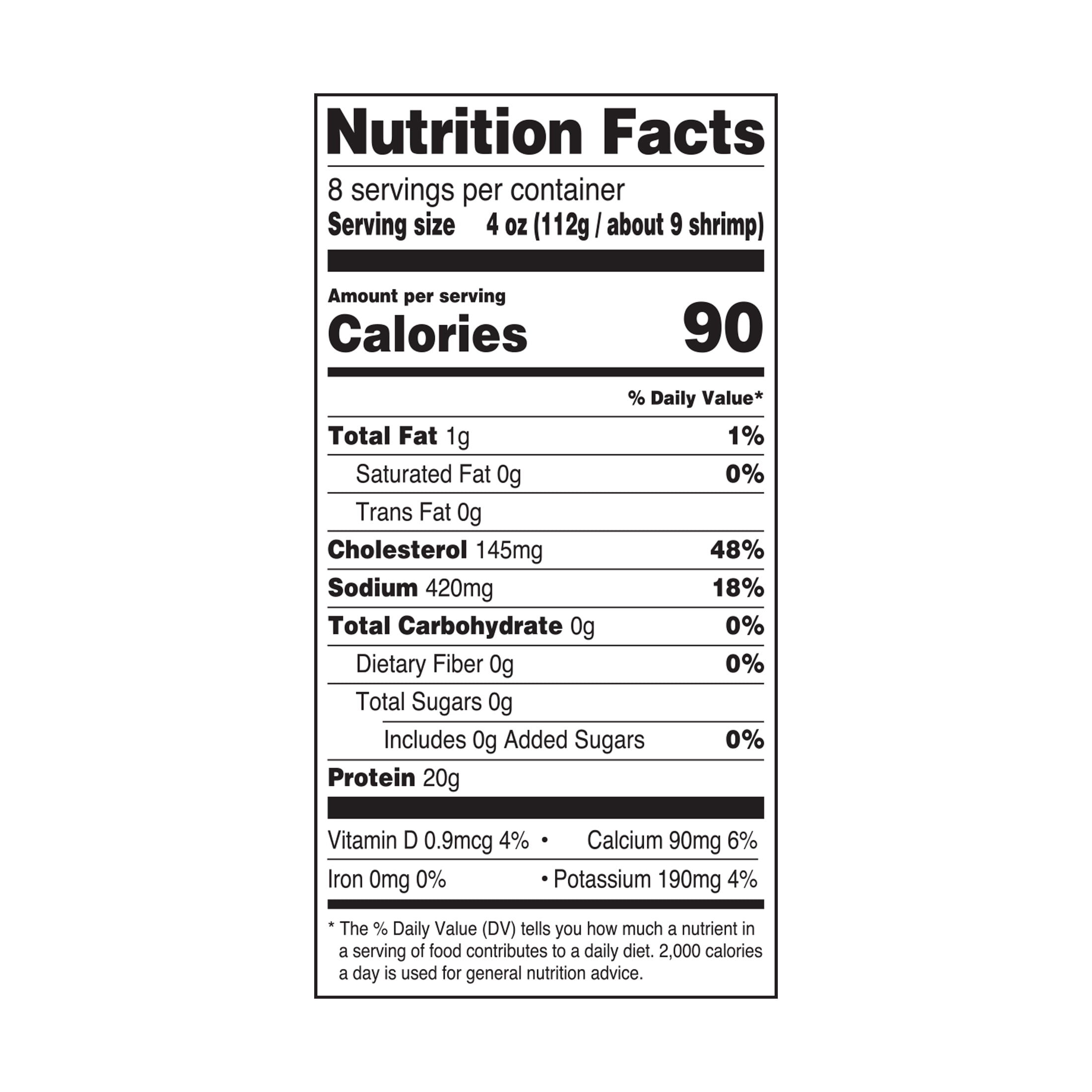 Great Value Frozen Raw Large Peeled and Deveined, Tail-off Shrimp Value Bag, 2 lb (31-40 Count per lb)