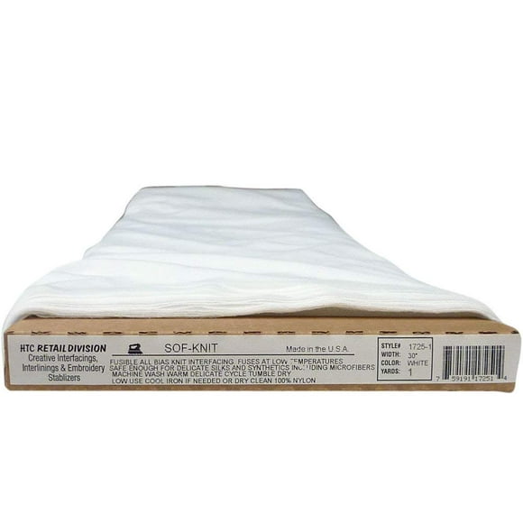 Sof-Knit White HTC1725-1, 30 Inches Wide, Fusible Knit Interfacing Sold By The Yard