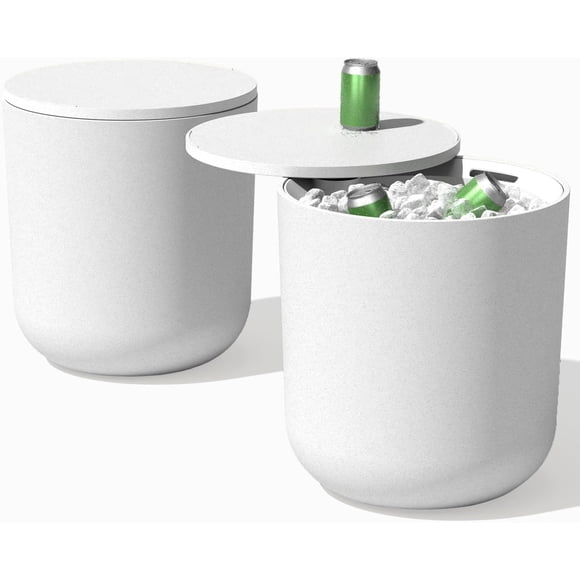 Songqin Kona Cooler Side Table – 2-in-1 Outdoor Patio Side Table w/Cooler | Insulated 40L Capacity | Modern Accent Décor for Hosting, BBQ, Poolside