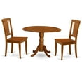 thumbnail image 2 of East West Furniture Dublin 3-piece Traditional Wood Dining Set in Saddle Brown, 2 of 2