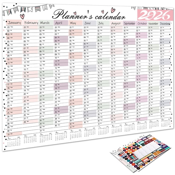 2026 Educational Wall Calendar Schedule Planner With English Daily Layouts Safe Inks Suitable For Classrooms Offices