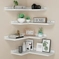 thumbnail image 6 of 4 Tier Floating Corner Shelves Navy Blue Set of 4, Rustic Pine Wooden Floating Corner Wall Shelf for Wall Décor Storage, L Shaped Corner Shelf Wall Mount for Bedroom, Living Room, Bathroom, Kitchen., 6 of 11