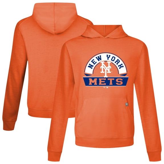 Men's Levelwear Orange New York Mets Relay Banner Arch Pullover Hoodie