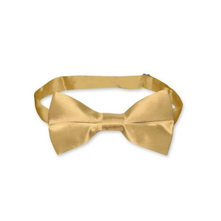 Discount Silk Ties - BIAGIO 100% SILK BOWTIE Solid GOLD Color Men's Bow Tie for Tuxedo or Suit