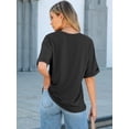 thumbnail image 4 of ANRABESS Oversized T Shirts for Women Short Sleeve Crewneck Basic Tee Loose Casual Summer Top with Pocket Black Large, 4 of 8