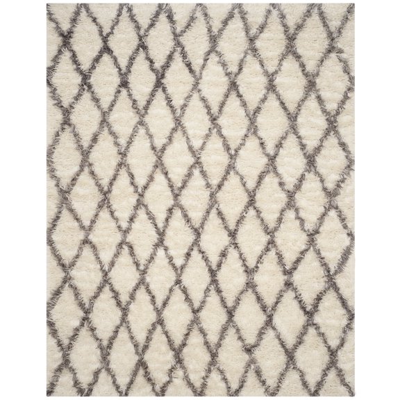 SAFAVIEH Kenya London Geometric Area Rug, Ivory/Grey, 8' x 10'