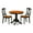 Black and Cherry, variant on Pemberly Row 3-piece Dining Set with Leather Seat in White/Pink
