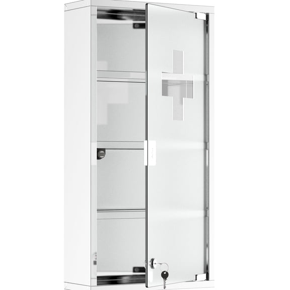 Lockable Cabinet with 4 Shelves / Organize Meds Effectively