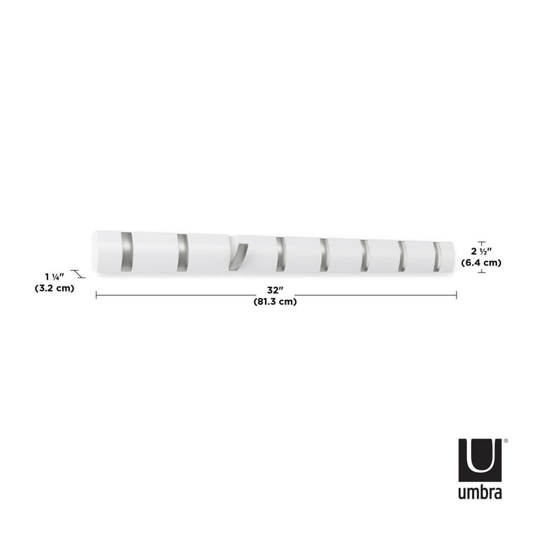 Umbra Flip 8 Hook Wall Mounted Multi Jacket Clothes Purse Hanger Coat Rack White Walmart