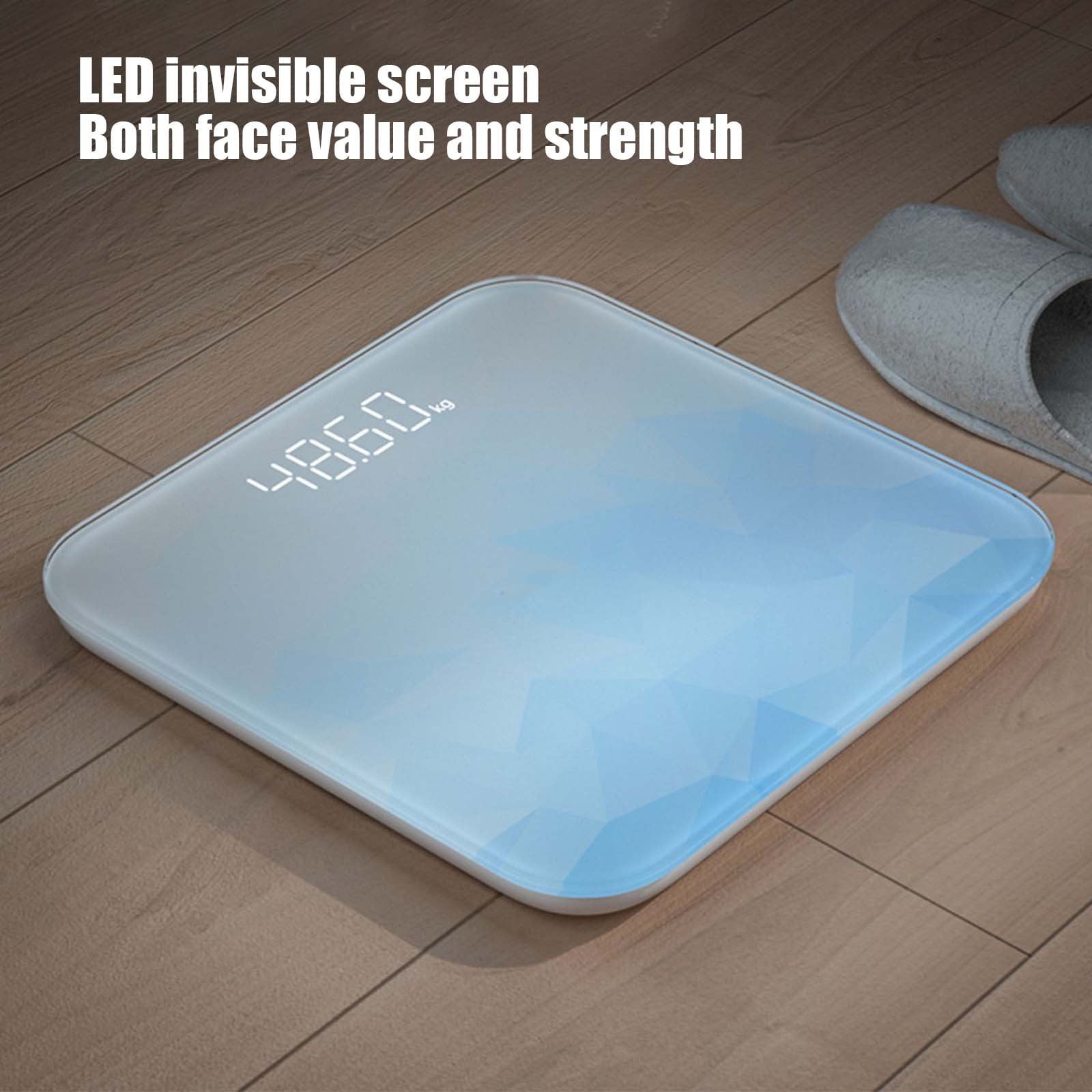 PureCasa Electronic Smart Scale for Body Weight & Fat Percentage, High Accuracy Digital Bathroom Scale with Large Display, 13 Body Composition Analyzer Sync with App, 10.2"x10.2"x1", 1PC, Blue