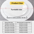 thumbnail image 2 of Lazy Susan Turntable Dining Table, 360° Large Round Rotatable Serving Plate, Marble Texture Rock Slab 12mm Thick Rotating Serving Tray(Matte White,20in/50cm), 2 of 7