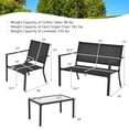 thumbnail image 2 of Patiojoy 4 PCS Patio Furniture Set Outdoor Conversation Set w/Glass Coffee Table Garden Bistro Set Gray, 2 of 10