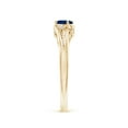 thumbnail image 3 of ANGARA Natural Blue Sapphire and Diamond Split Shank Engagement Ring in 14K Yellow Gold for Women (Size-5x3mm) | September Birthstone, Anniversary, Jewelry Gift for Women | Natural Blue Sapphire Ring, 3 of 11