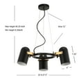 thumbnail image 3 of JONATHAN Y Eugenio 22.5" Adjustable Metal LED Chandelier, Black/Brass Gold, JYL6118A, 3 of 8