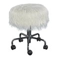 thumbnail image 1 of Ollie White Faux Fur Stool, 1 of 6