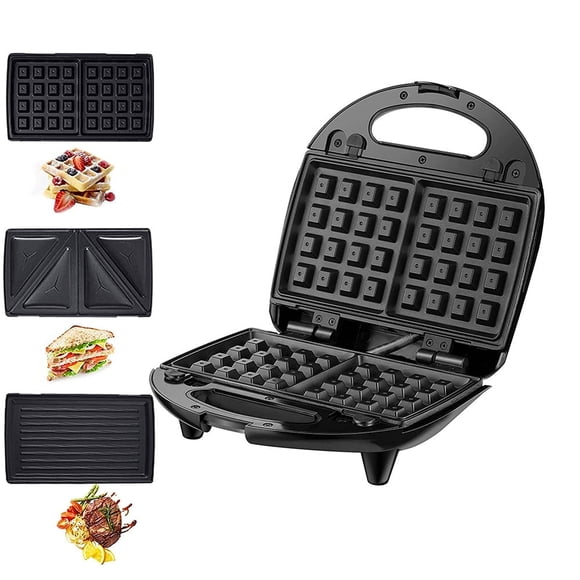 Appareil à Déjeuner Standard pour la Maison en Acier Inoxydable Sandwich Multifonction Gaufre Chauffage Plaque de Cuisson Électrique Steak Panini Machine à Pain