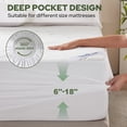 thumbnail image 6 of BEDLORE Queen Mattress Protector Waterproof, 3D Air Fabric Bamboo Mattress Cover Breathable Noiseless with 6"-18" Deep Pocket(White), 6 of 10