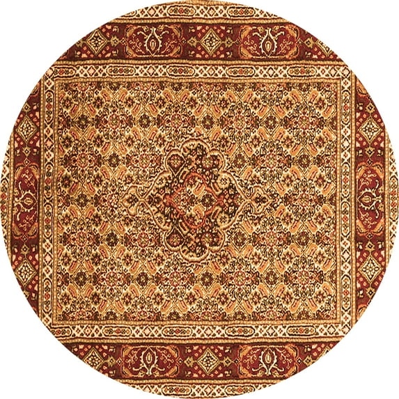 Ahgly Company Indoor Round Persian Orange Traditional Area Rugs, 8' Round