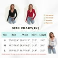 thumbnail image 4 of Galabris Womens Long Sleeve V Neck T-shirts, Sexy Lace Slim Fitted Crop Tops, Elastic Breathable Smooth Casual Tee, 4 of 6