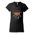 thumbnail image 3 of Colorful Neon Be Brave Dreamcatcher | Dean Russo Art Pop Culture Women's Standard V-Neck Tee, Black, Large, 3 of 6