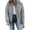Gray, variant on Lovskoo 2024 Womens Winter Coats Quilted Jacket Long Sleeve Solid Color Casual Stand Collar Cardigan Cotton Jacket Outerwear Padded Coat Gray