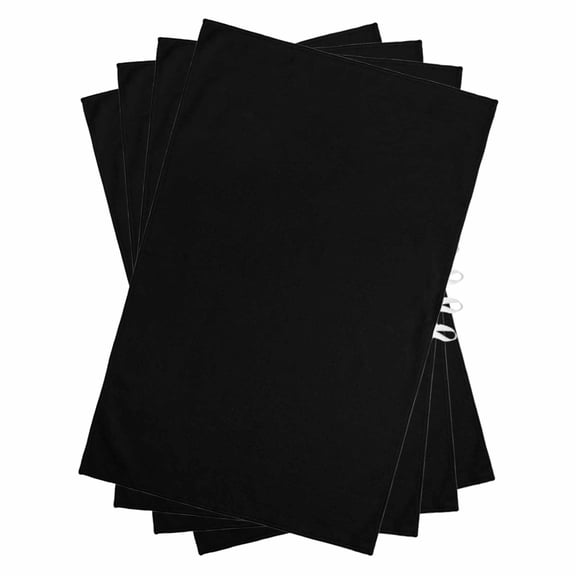 Black Kitchen Towels Set of 4, Water Absorbent Dish Towel, Pure Black Decorative Hand Towels - Quick Drying Cloth for Cooking Baking, 18x28 Inch