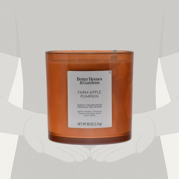 Better Homes & Gardens Farm Apple Pumpkin Scented 4-Wick 80oz (2.26 kg) Large Oversized Jar Candle