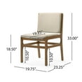 thumbnail image 4 of GDF Studio Isla Modern 7-Piece Dining Set with 70.8” Rectangle Table with Upholstered Chairs, Solid Wood Frame, Wheat+Walnut, 4 of 15
