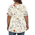 thumbnail image 4 of XADYUY Plus Size Tops for Women Loose Casual Going Out Tees Short Sleeve V-Neck Daisy Floral Graphic T-Shirt Summer Tunics Blouses,L White, 4 of 4
