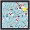 thumbnail image 2 of PinPix 15x15 Custom Cork Bulletin Board Vintage Japanese Floral Aqua Poster Board Has a Fabric Style Canvas Finish, Framed in Vintage Japanese Floral Aqua, by ArtToFrames (PinPix-1546), 2 of 5