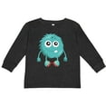 thumbnail image 3 of Inktastic Furry Monster, Little Monster, Blue Monster Boys or Girls Long Sleeve Toddler T-Shirt, 3 of 5