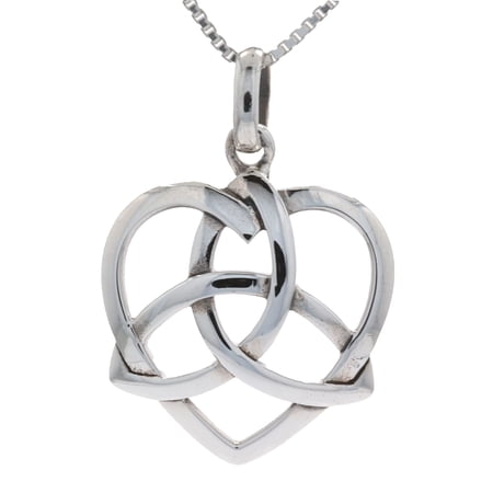 Jewelry Trends Sterling Silver Celtic Trinity Heart Pendant with 18 Inch Box Chain Necklace Jewelry Trends Sterling Silver Celtic Trinity Heart Pendant with 18 Inch Box Chain Necklace