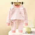 thumbnail image 6 of CAUYDY Children Girl Pajamas 10-12Y 13-14Y Teen Sleepers Fall Winter Long Sleeve Shirt Elastic Waist Pants 2PCS Cute Set Tween Girls Clothing Outfits Sizes 150,Orange, 6 of 8