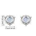 thumbnail image 3 of 925 plata piedra de nacimiento ópalo creado pendientes en forma de corazón para las mujeres niñas, 3 of 7