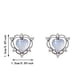 thumbnail image 3 of 925 plata piedra de nacimiento ópalo creado pendientes en forma de corazón para las mujeres niñas, 3 of 7