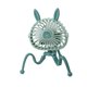 thumbnail image 2 of Ventilador de mesa de 3 velocidades con luz nocturna, portátil, con clip, para sillas de ruedas, para exteriores e interiores, para coche, dormitorio, Orejas de conejo verdes, 2 of 9