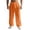 Orange, variant on XFeng Men Linen Wide Leg Pants Drawstring Casual Trousers