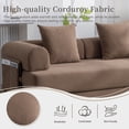 thumbnail image 5 of Jopath 79" Convertible Sofa Bed with Fixed-Shape Frame & Removable Armrests, Modular Corduroy Sleeper Sofa with 2 Pillows,Folding Mattress Couch for Small Spaces - No Assembly Needed,Brown, 5 of 15