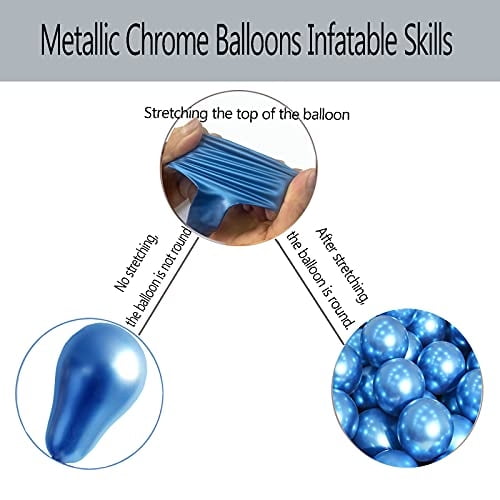 GaesQae globo azul Globos Metálicos Cromados, Globo azul de 12 pulgadas, Globos Azul Real GaesQae GaesQae