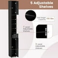 thumbnail image 6 of AEGFKD Tall Slim Bathroom Storage Cabinet, 71" Freestanding Bathroom Cabinet w/ 2 Doors, 1 Drawer & 5 Adjustable Shelves, Floor Narrow Tower Cabinet for Small Spaces, 8" x 8" x 71" (Black), 6 of 9