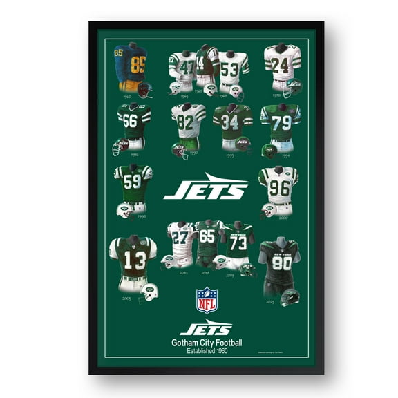 New York Jets 27" x 39" Uniform Heritage Framed Art Print