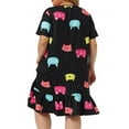 thumbnail image 6 of WTXUE Nightshirts & Gowns | Lingerie Plus Size Womens Nightdress Short Sleeve Comfy Cat Sleepdress | 1 Piece Black 4XL, 6 of 6