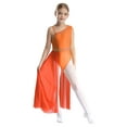 thumbnail image 1 of Ocealan Robe de Danse Lyrique Sans Manches en Maille Jupe Justaucorps Performance de Scène Enfants Orange 6, 1 of 7