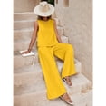 thumbnail image 2 of EASYBRA Women Pants Suit Sleeveless Solid Color Cotton Casual Wear Long Pants Set Sizes S–2XL, 2 of 7