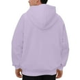thumbnail image 4 of Dwelliawo Light Purple Men's Fashion Hoodies & Sweatshirts Essentials Fashion Fleece Hoodie with Pocket Long Sleeve Crewneck Sweatshirt Lightweight Pullover Hoodies XL, 4 of 5