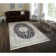 thumbnail image 3 of Pasargad Home 103" x 145" Hand-Knotted Silk & Wool Area Rug in Navy/Ivory, 3 of 7