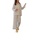 thumbnail image 1 of Ropa Dormir Pjs Lounge Set Pijamas Conjunto 2 Piezas Manga Larga Suave Con Botones Pj Conjuntos, 1 of 9