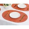 thumbnail image 5 of REGALWOVEN Farmhouse Placemats Set of 6 Oval Placemats for Dining Table Decor Indoor Outdoor Kitchen Table Mat Wipe Clean Orange 19.7*14Inch, 5 of 6